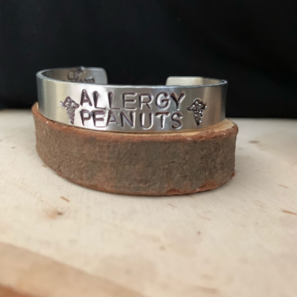 Allergy Bracelet Medical Alert Cuff customizable